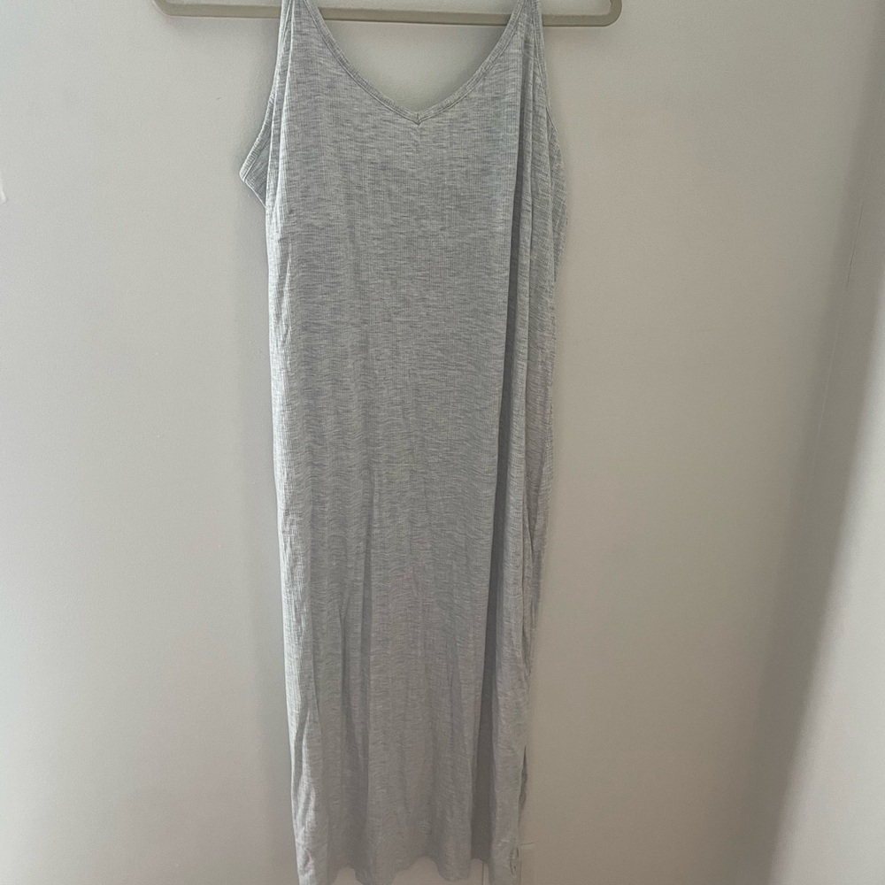 Old Navy Light Gray Maternity Dress and Cardigan